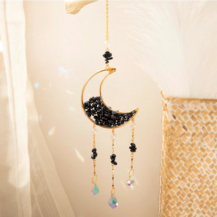 Moon Suncatcher Crystal Prism Amethyst