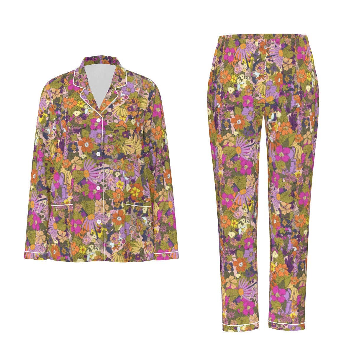 Rose & Marigold Silky Pajama Set