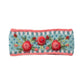 Aubrey Headband - Hand Knit Wool Floral Embroidery: Grey