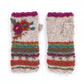 Lassen Wool Knit Handwarmers with Crochet Flowers: Teal