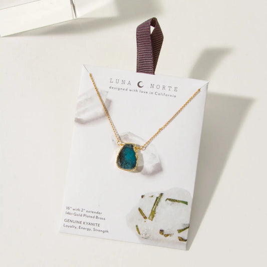 Kyanite Necklace – Earth, Wind & Fire Genuine Stone Pendant