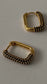 Black Zirconia Earrings – Rectangle Stone Studs in Gold Setting