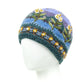 Chloe Wool Hat – Hand-Embroidered Floral Knit Beanie: Grey