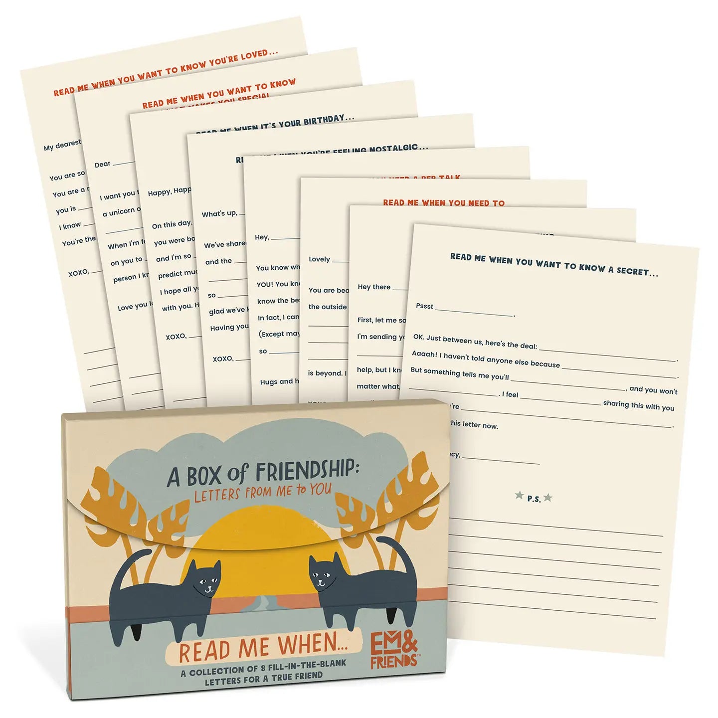 A Box Of Friendship Fill In The Blank Read Me When Letters