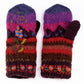 Chloe Wool Mittens – Embroidered Floral Design: Grey
