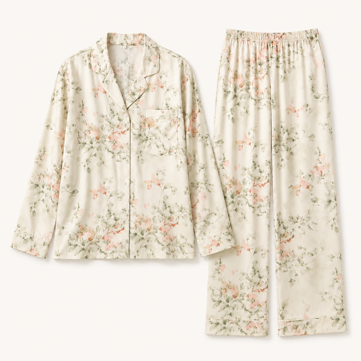 Sage Blossom floral pajama set