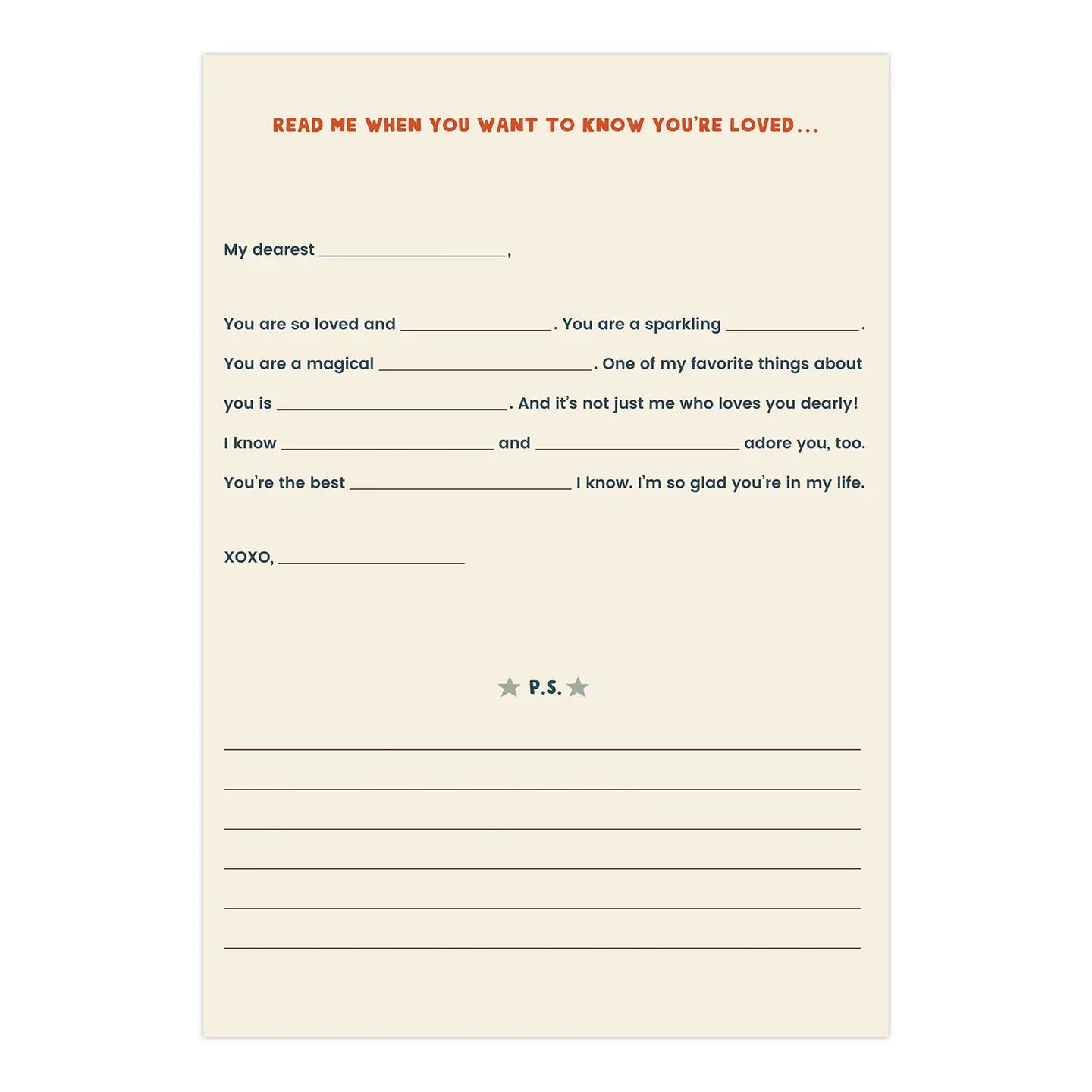 A Box Of Friendship Fill In The Blank Read Me When Letters
