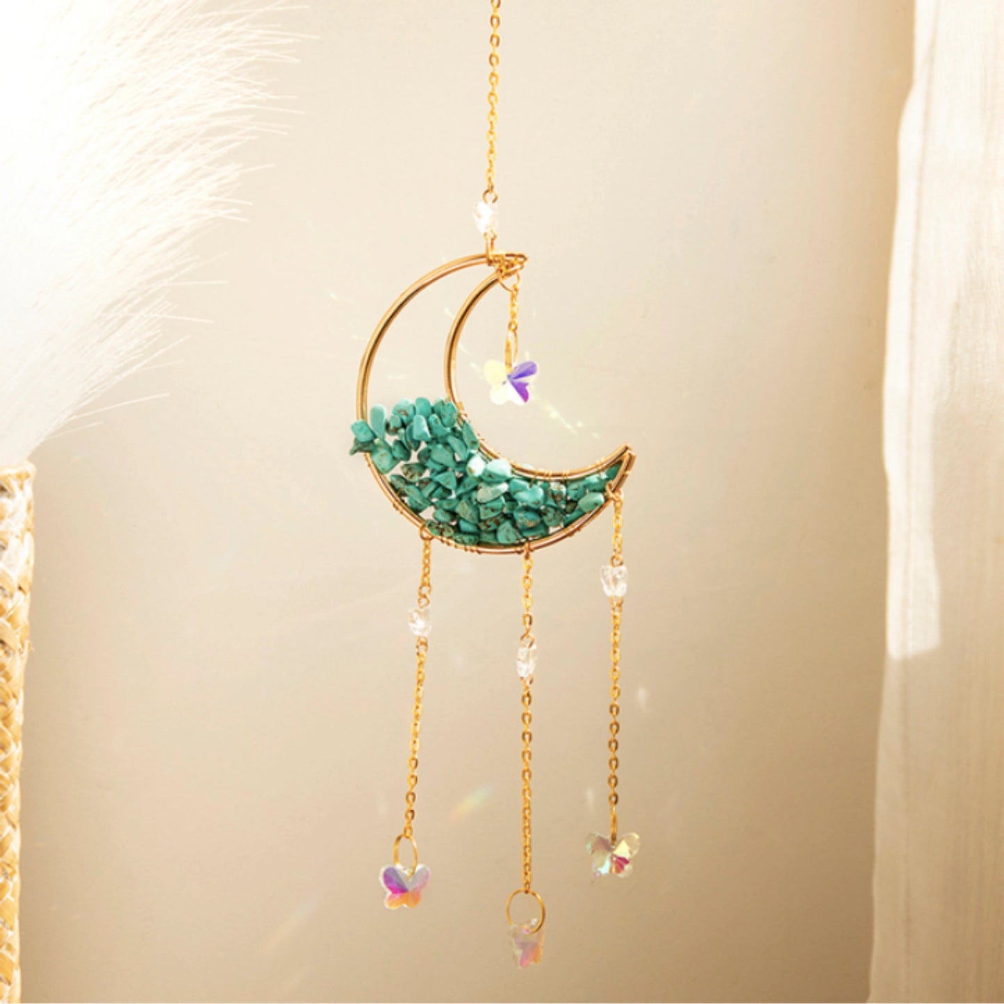 Moon Suncatcher Crystal Prism Amethyst