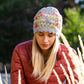 Sadie Floral Embroidered Wool Beanie Hat: Light Natural
