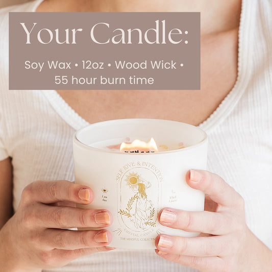 Self-Love Intention Crystal Candle