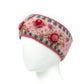 Aubrey Headband - Hand Knit Wool Floral Embroidery: Grey