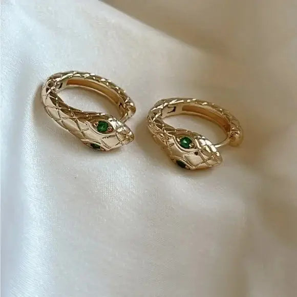 Gavin Snake Huggies - Gold Hoop Earrings