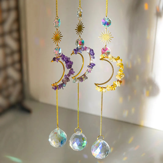 Hollow Moon Crystal Wind Chime Sun Catcher