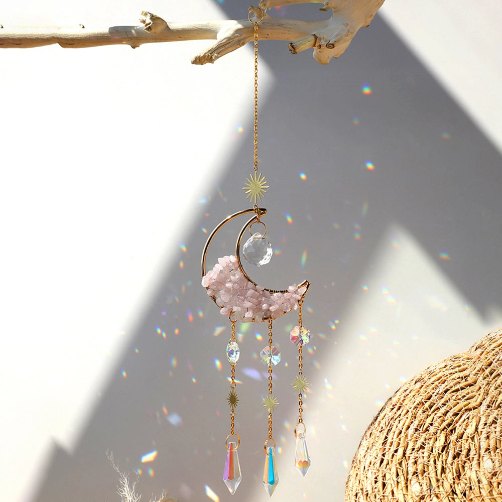 Moon Suncatcher Crystal Prism Amethyst