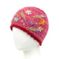 Sadie Floral Embroidered Wool Beanie Hat: Light Natural