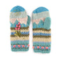 Chloe Wool Mittens – Embroidered Floral Design: Grey