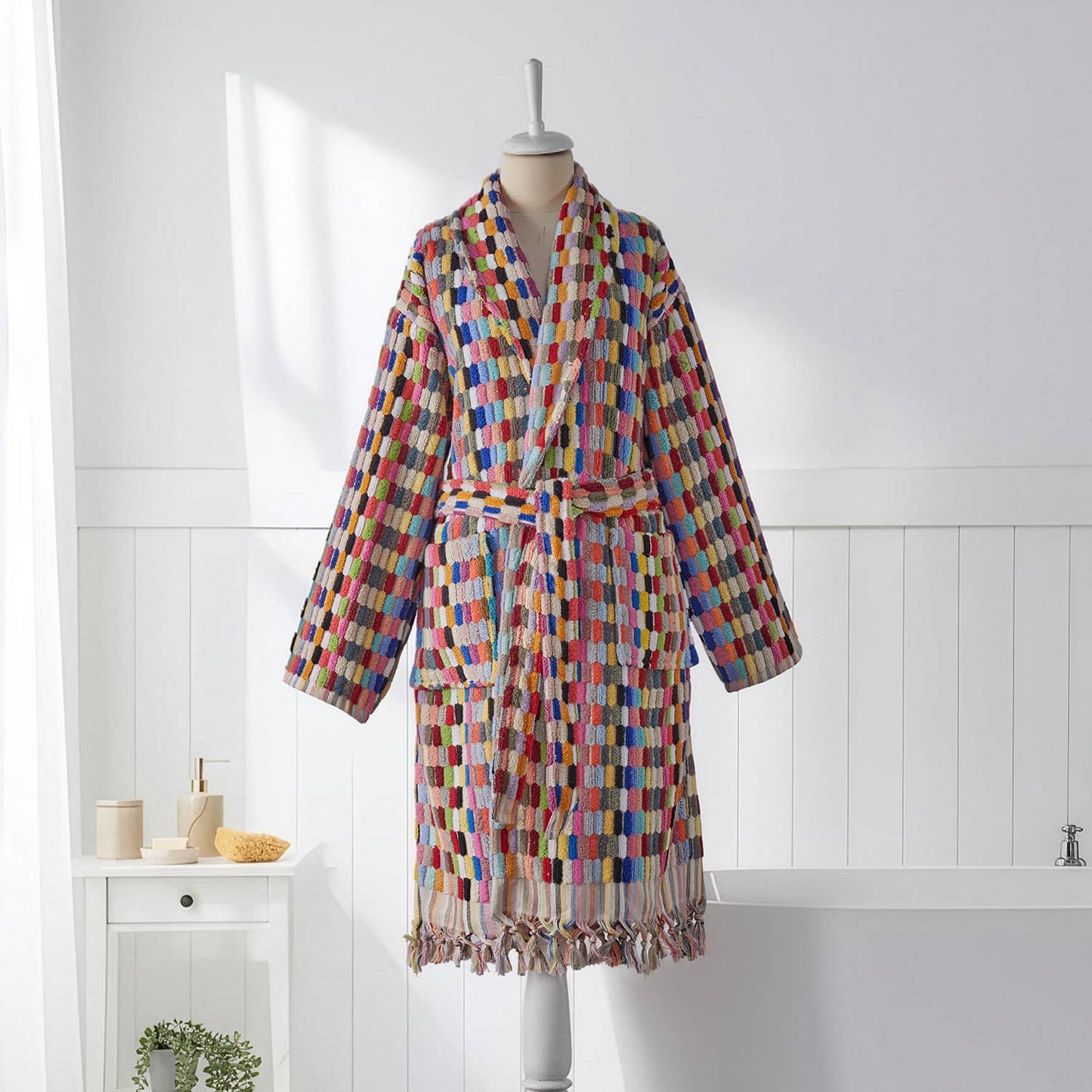 Lokum Robe Handloom Turkish Cotton Heavy Luxury Shawl Collar: S-M