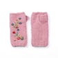 Mathilde Wool Handwarmers with Floral Embroidery: Mulberry