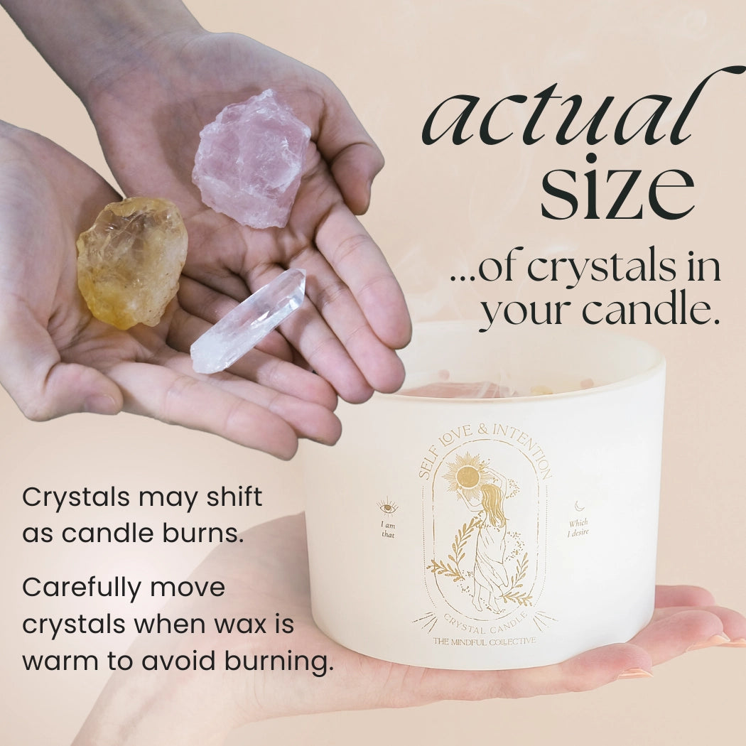 Self-Love Intention Crystal Candle