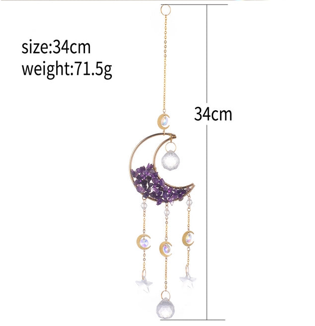 Moon Suncatcher Crystal Prism Amethyst