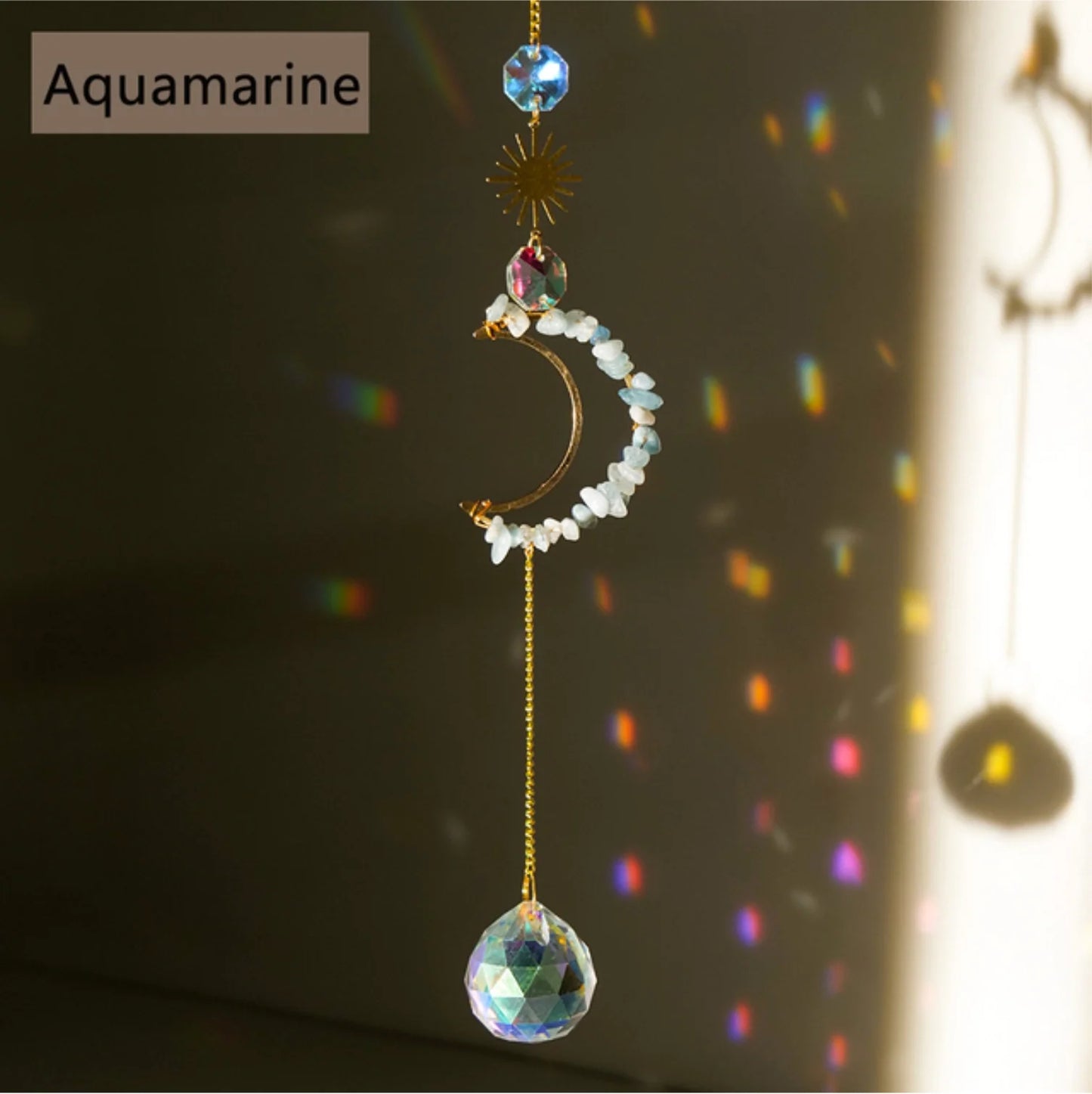 Hollow Moon Crystal Wind Chime Sun Catcher
