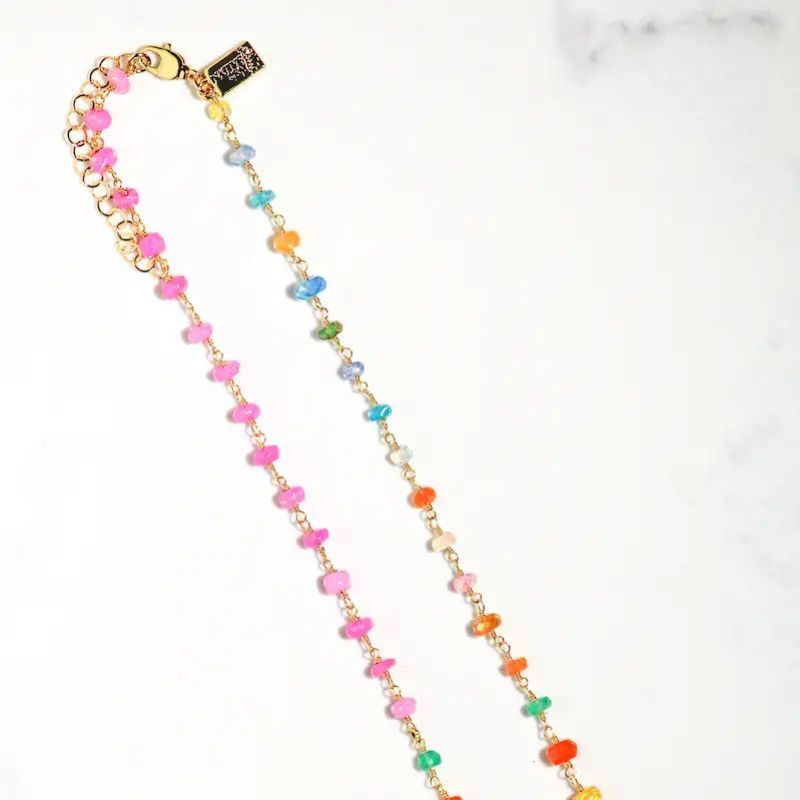 Neon Rainbow Opal Necklace - Bestseller