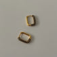 Black Zirconia Earrings – Rectangle Stone Studs in Gold Setting