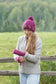Mathilde Wool Handwarmers with Floral Embroidery: Mulberry