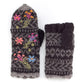 Sadie Wool Convertible Mittens with Embroidery: Light Natural