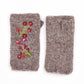 Mathilde Wool Handwarmers with Floral Embroidery: Mulberry