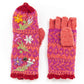 Sadie Wool Convertible Mittens with Embroidery: Light Natural