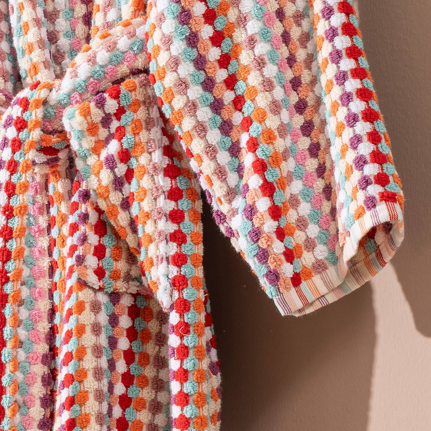 Pompom Bathrobe Handloom Turkish Cotton Resort Heavy Luxury: S-M