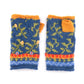 Verbier Wool Handwarmers with Floral Embroidery: Charcoal