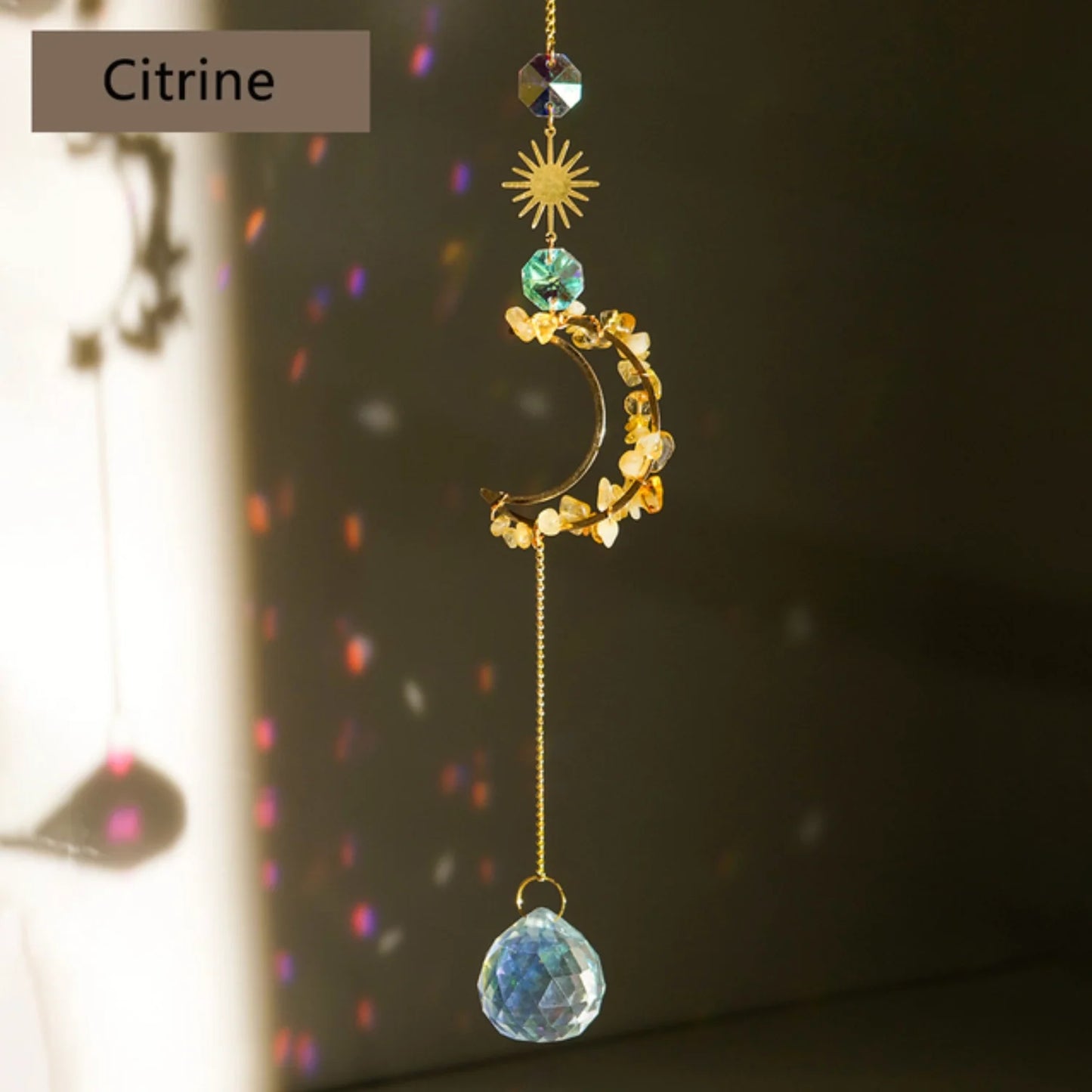 Hollow Moon Crystal Wind Chime Sun Catcher
