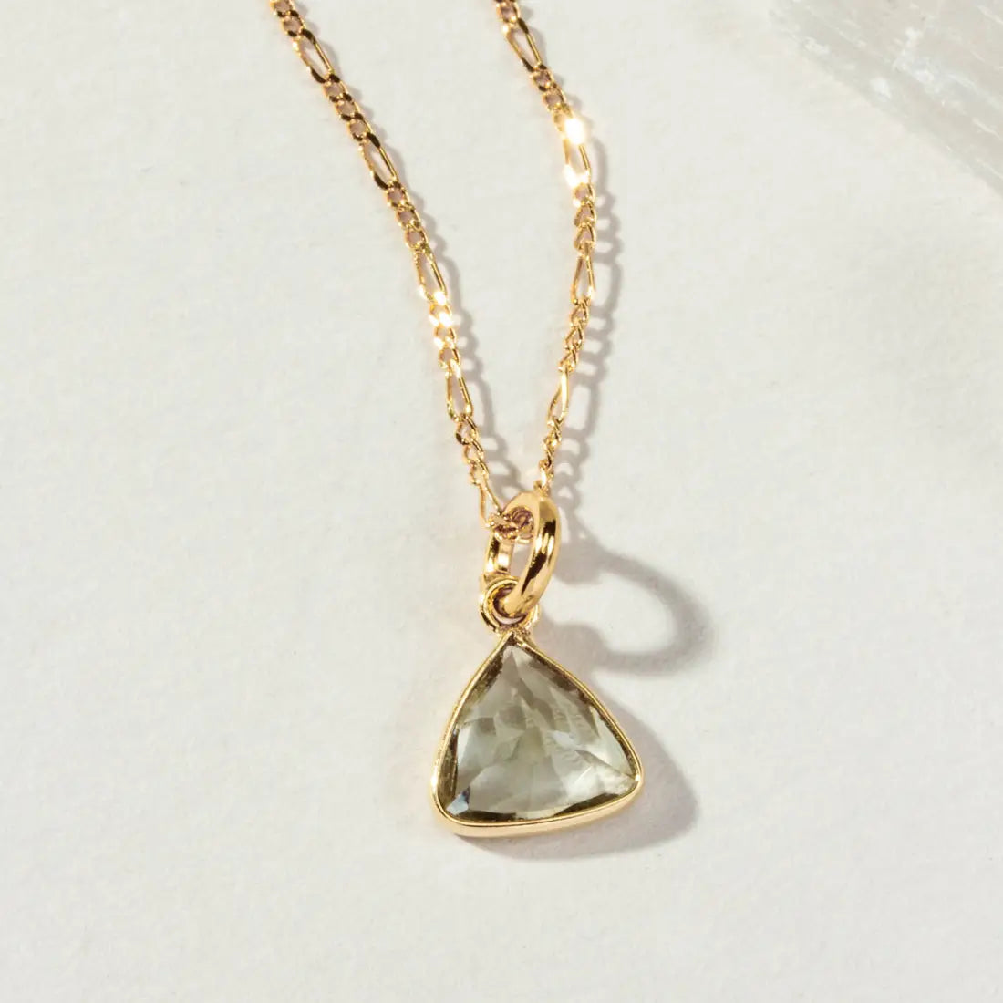 Prasiolite Bermuda Triangle Dainty Collar Necklace