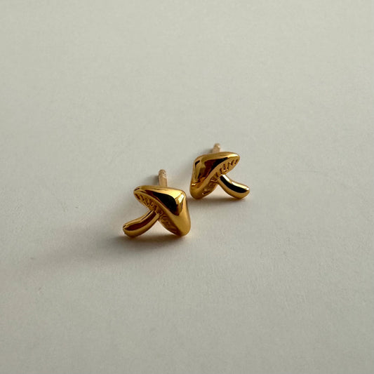 Mushroom Stud Earrings – Whimsical Mini Silver Posts