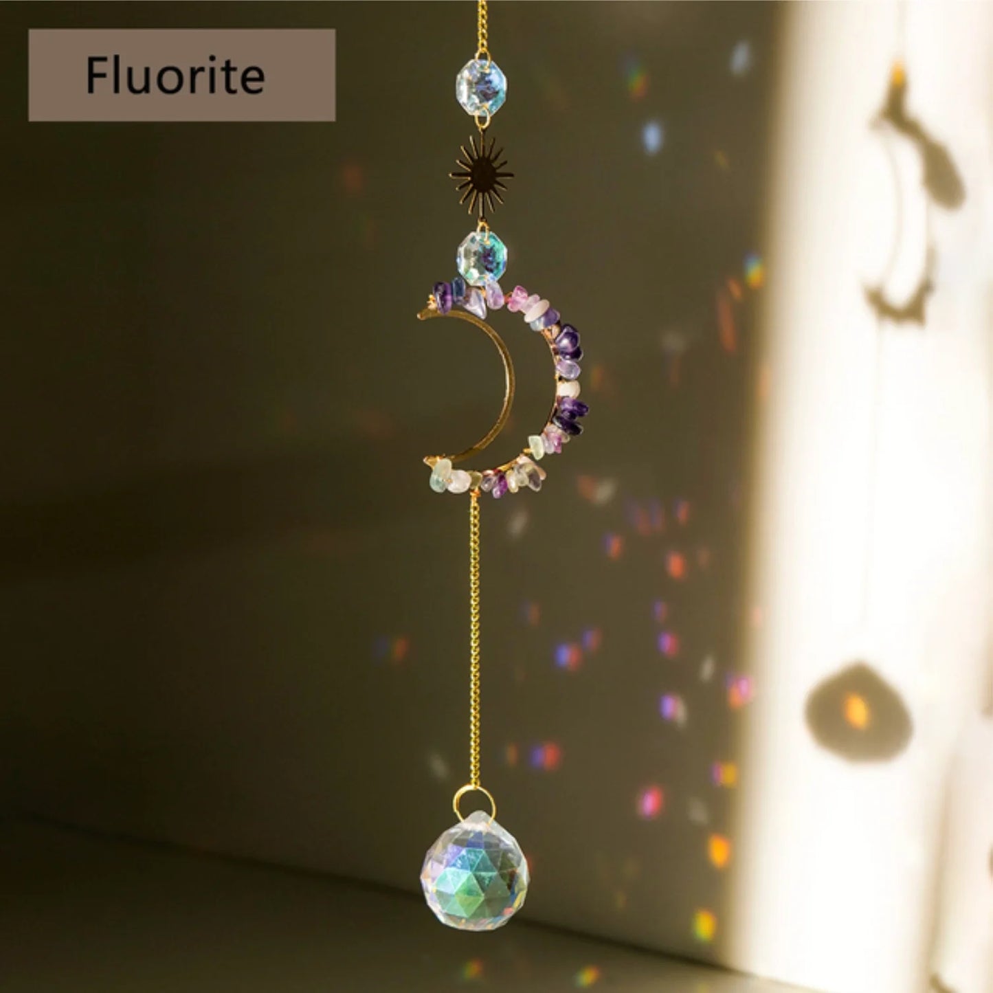 Hollow Moon Crystal Wind Chime Sun Catcher