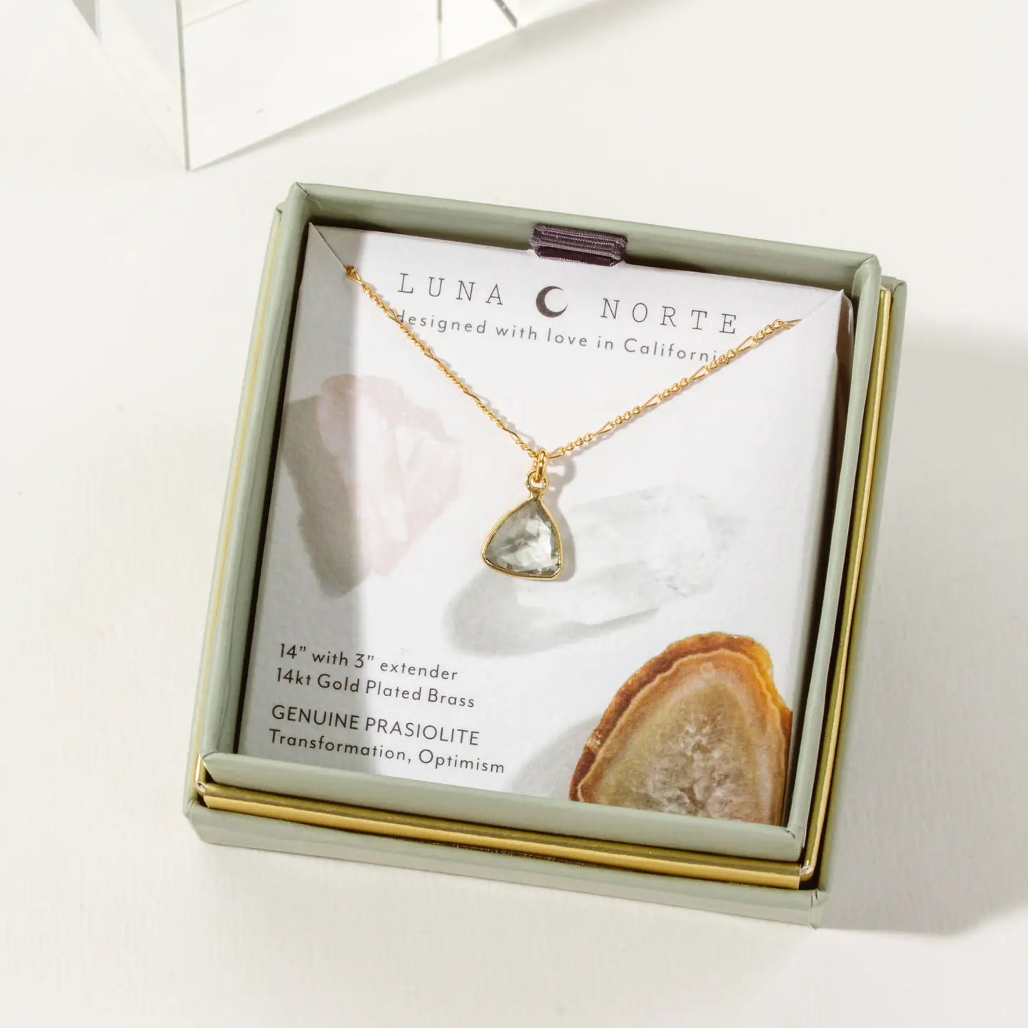 Prasiolite Bermuda Triangle Dainty Collar Necklace