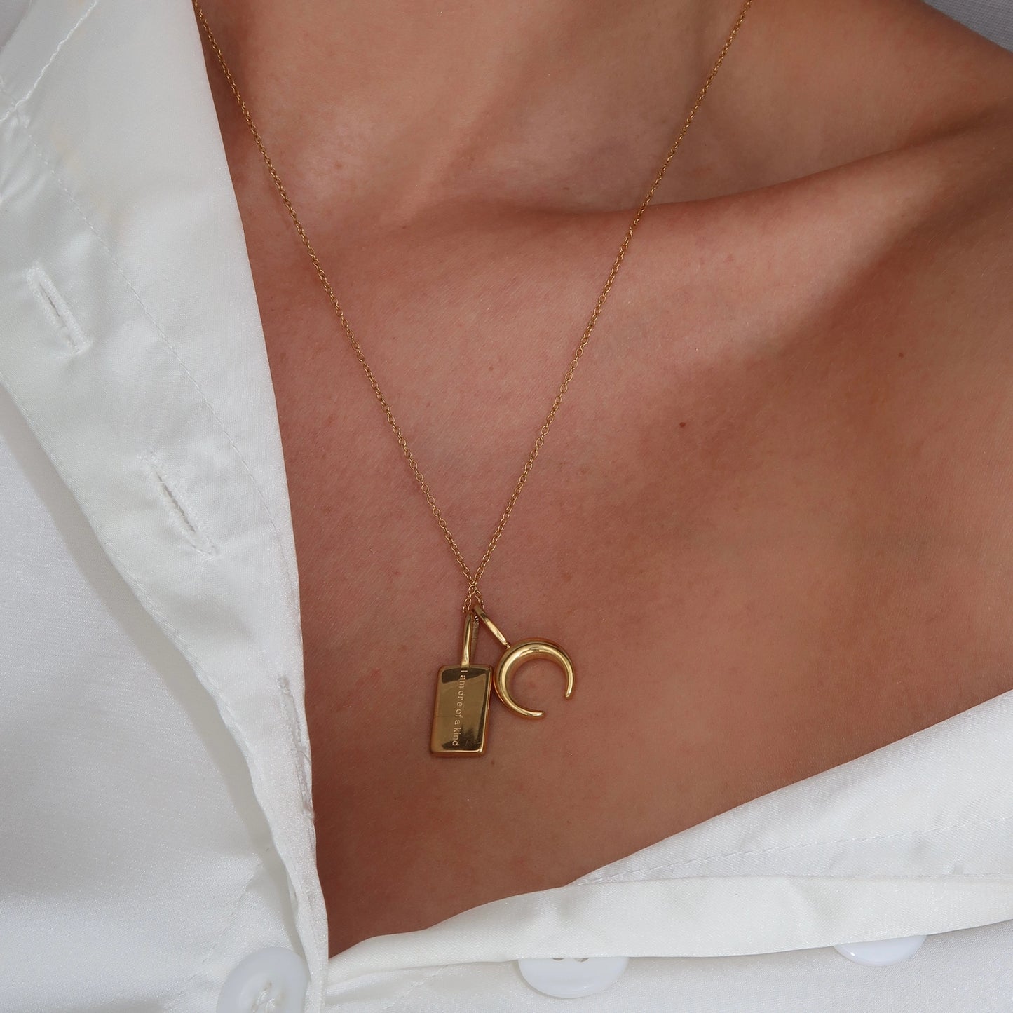 Affirmation Necklace – “I Am One Of A Kind” Gold Pendant