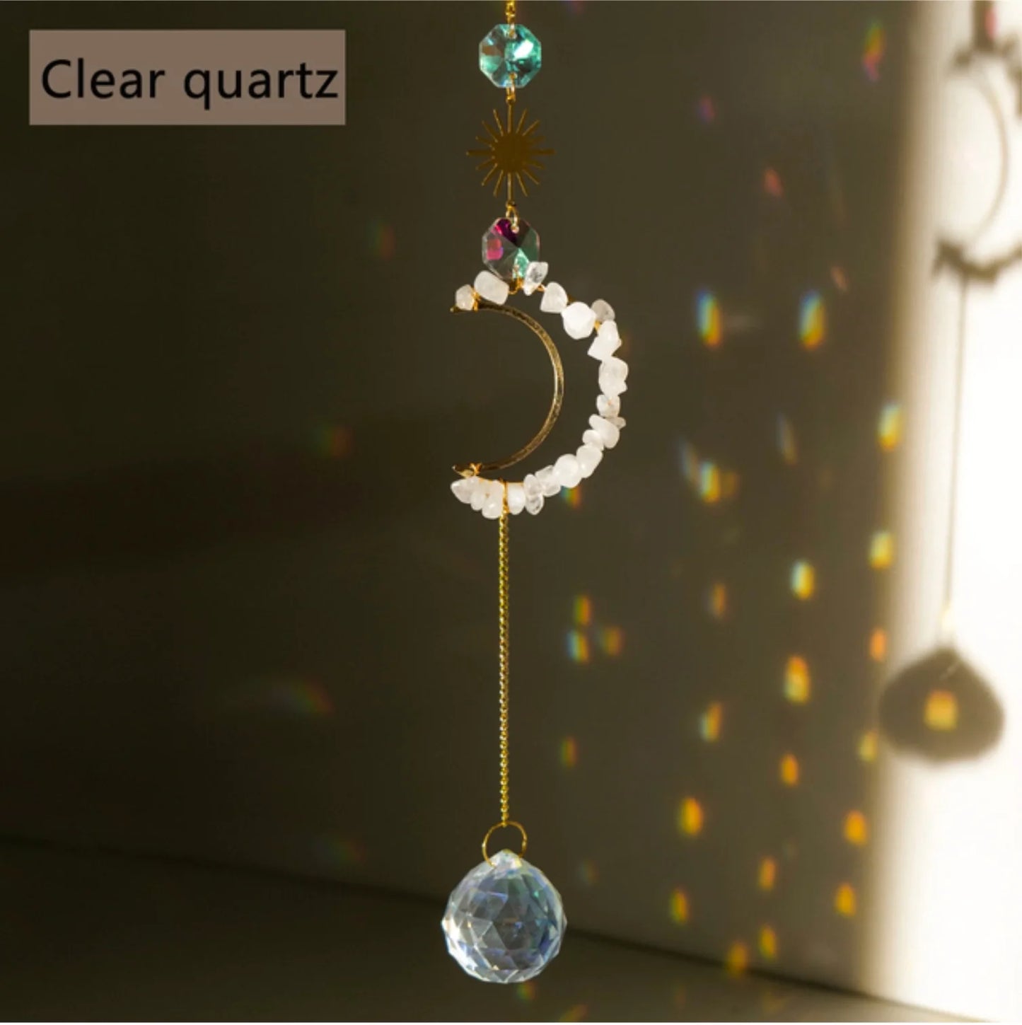 Hollow Moon Crystal Wind Chime Sun Catcher
