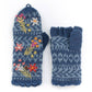 Sadie Wool Convertible Mittens with Embroidery: Light Natural