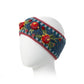Aubrey Headband - Hand Knit Wool Floral Embroidery: Grey