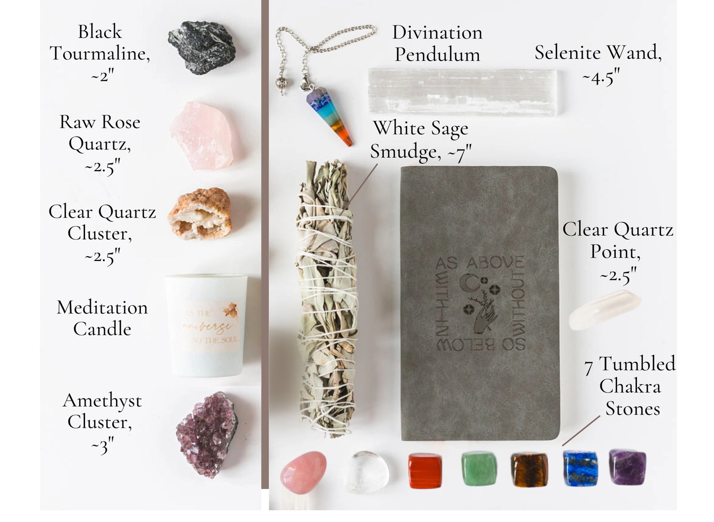 Healing Crystals Starter Set - 17 Piece