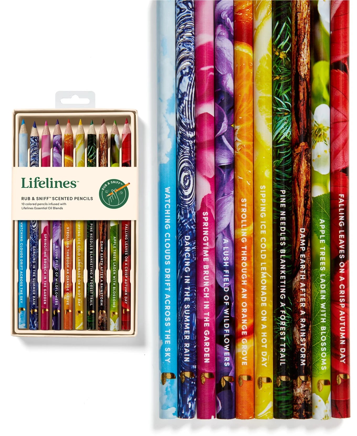 Rub & Sniff Scented Colored Pencils - 10 Pack