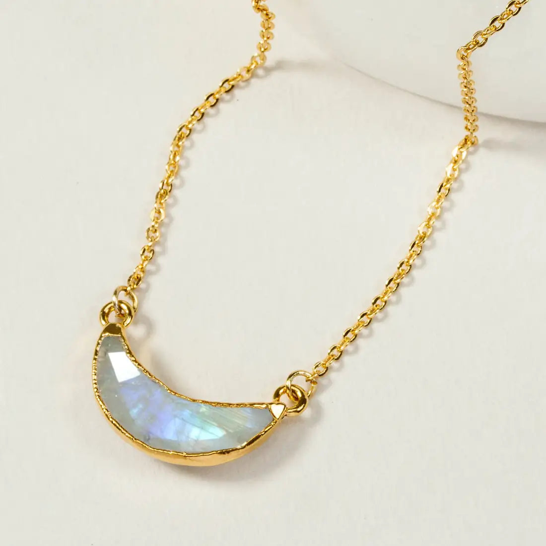 Silver Eclipse Moonstone Necklace