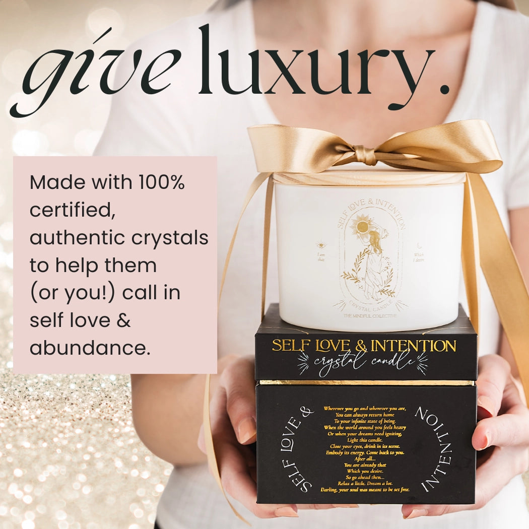 Self-Love Intention Crystal Candle