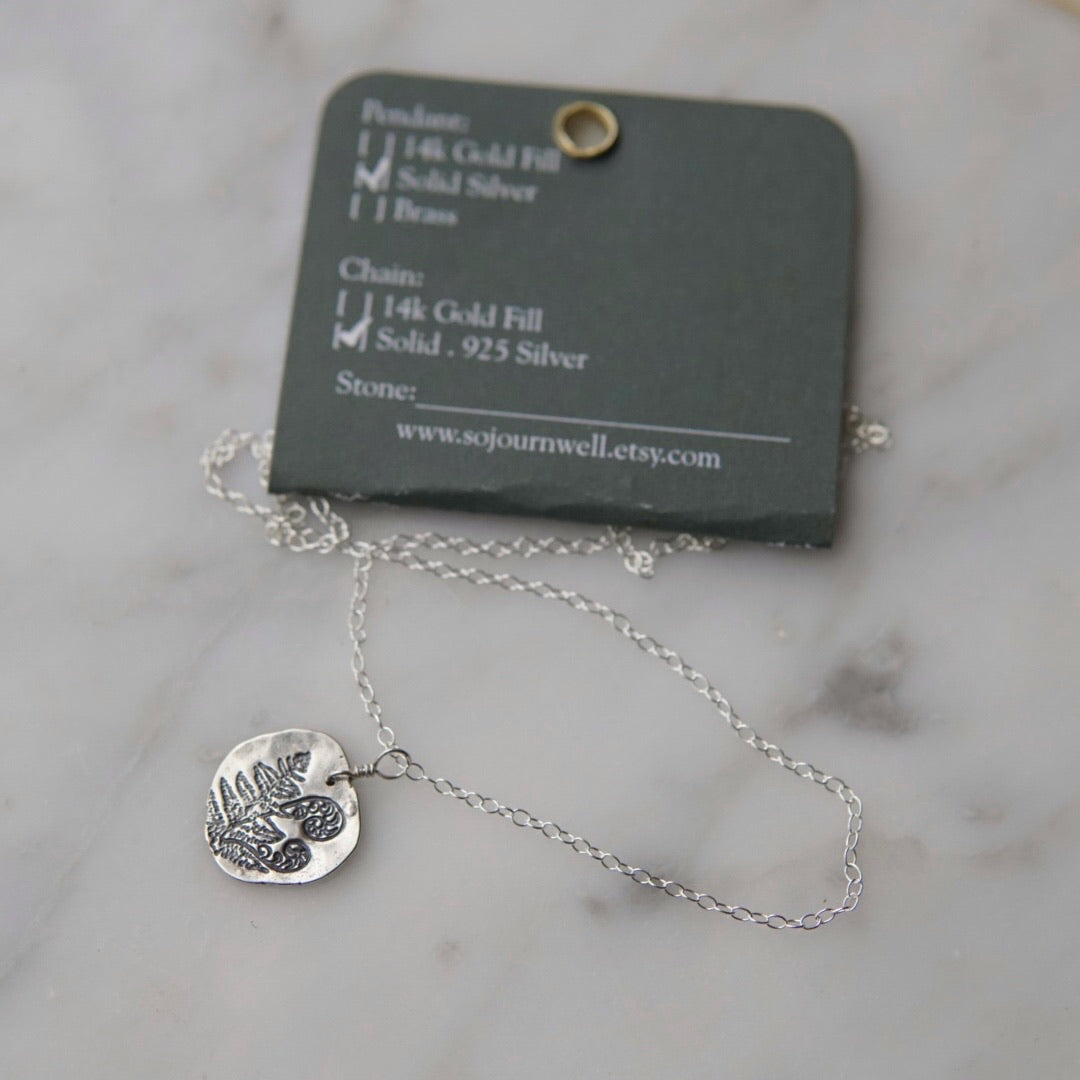 Silver Fern Necklace – Solid Sterling Pendant Inspired by Nature
