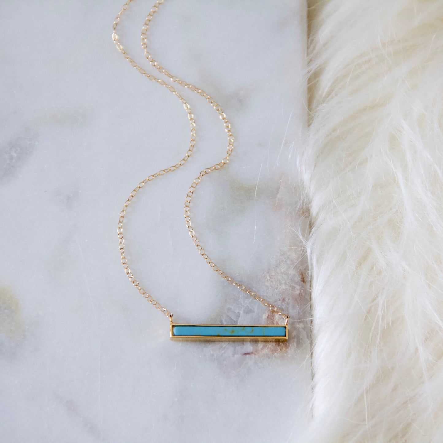 White Bar Necklace – Minimalist Stone Pendant for Everyday Style